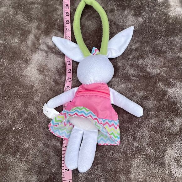 Easter Bunny Rabbit Plush Purse Toddler Stuffed Toy w/ Fabric Handle Zipper - Picture 3 of 12